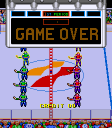 Blades of Steel Arcade Screenshot: Game over.