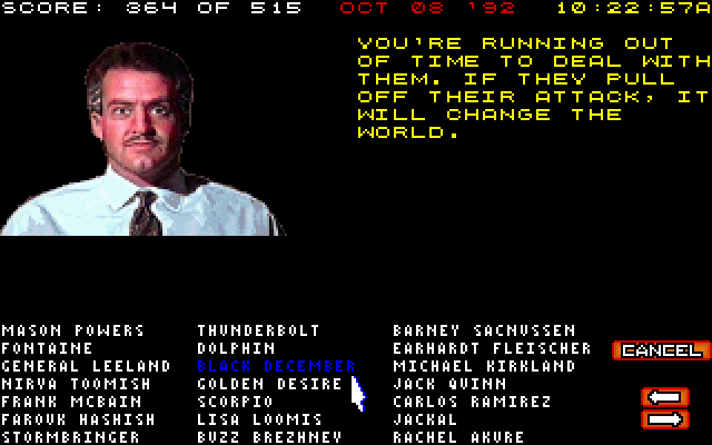 Countdown IBM PC/Compatibles Screenshot: Select a topic of discussion...