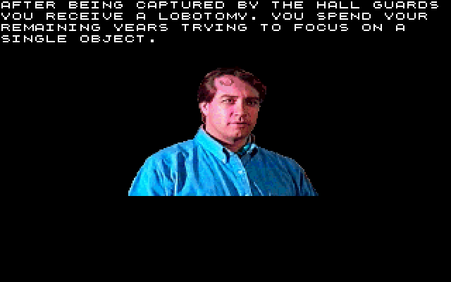 Countdown IBM PC/Compatibles Screenshot: If you are captured bad things usually happen.
