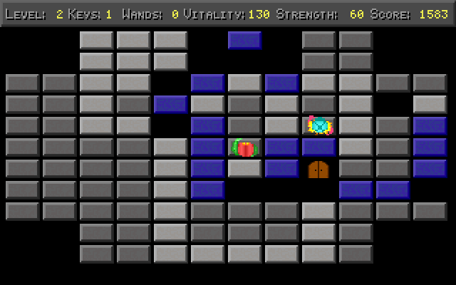 Freakin' Funky Fuzzballs IBM PC/Compatibles Screenshot: There's the exit, but I don't have enough keys yet...