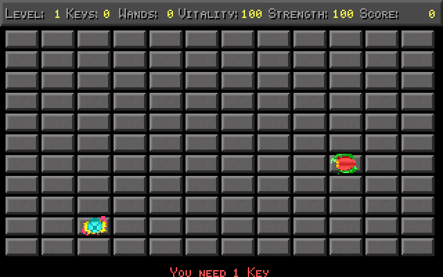Freakin' Funky Fuzzballs IBM PC/Compatibles Screenshot: Game start. I need to find 1 key...