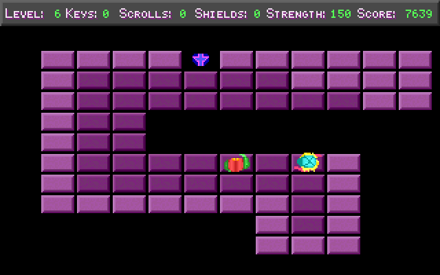 Freakin' Funky Fuzzballs IBM PC/Compatibles Screenshot: In this area the game board takes up more than one screen.