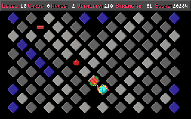 Freakin' Funky Fuzzballs IBM PC/Compatibles Screenshot: I need to collect keycards...there's one in the upper left!