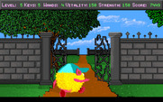 Freakin' Funky Fuzzballs for IBM PC/Compatibles - Heading into the garden area.