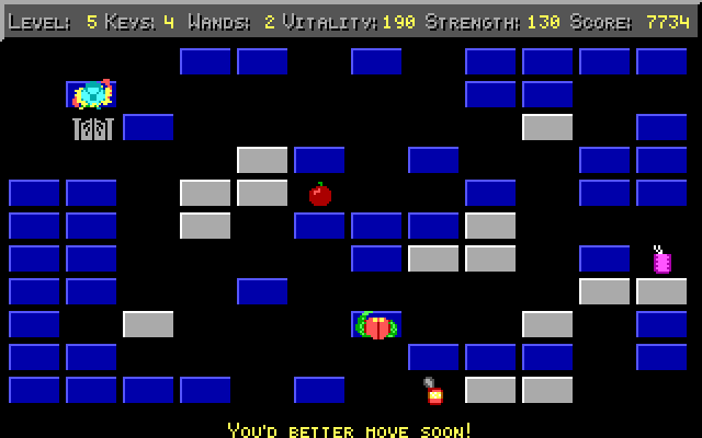 Freakin' Funky Fuzzballs IBM PC/Compatibles Screenshot: I might be trapped here!