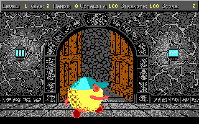 Freakin' Funky Fuzzballs IBM PC/Compatibles Screenshot: Entering the first level.