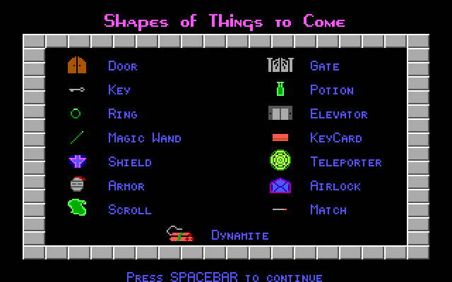 Freakin' Funky Fuzzballs IBM PC/Compatibles Screenshot: Some of the objects you'll encounter...