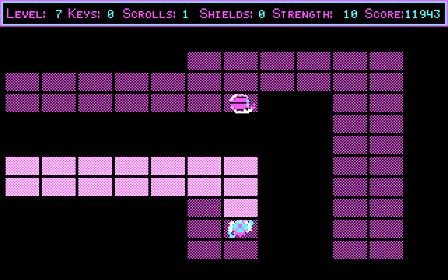 Freakin' Funky Fuzzballs IBM PC/Compatibles Screenshot: The path slowly gets narrower...