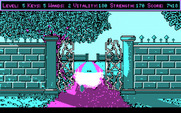 Freakin' Funky Fuzzballs for IBM PC/Compatibles - Starting the garden level.