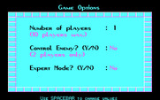 Freakin' Funky Fuzzballs for IBM PC/Compatibles - Game options.