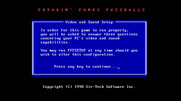 Freakin' Funky Fuzzballs for IBM PC/Compatibles - Setup introduction.