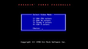 Freakin' Funky Fuzzballs for IBM PC/Compatibles - Select the desired video mode.