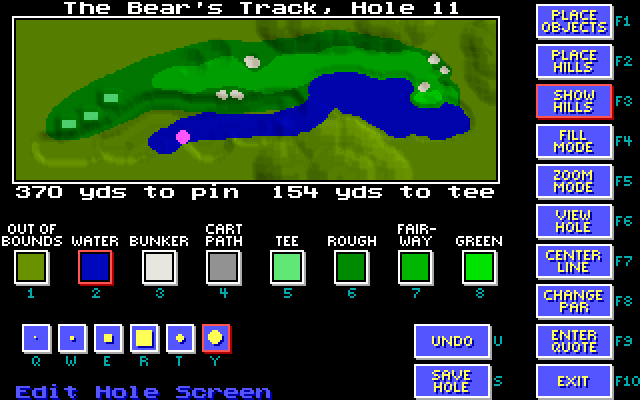 Jack Nicklaus' Unlimited Golf & Course Design IBM PC/Compatibles Screenshot: Drawing some terrain.