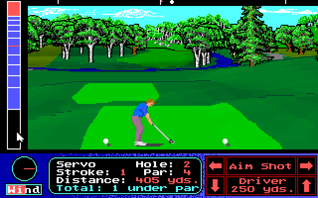 Jack Nicklaus' Unlimited Golf & Course Design IBM PC/Compatibles Screenshot: Teeing of on hole 2.