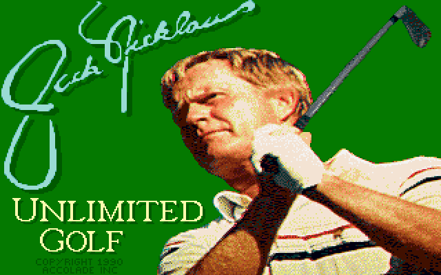 Jack Nicklaus' Unlimited Golf & Course Design IBM PC/Compatibles Screenshot: Title screen.