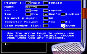 Jack Nicklaus' Unlimited Golf & Course Design for IBM PC/Compatibles - Setting up one of the players.