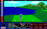 Jack Nicklaus' Unlimited Golf & Course Design for IBM PC/Compatibles - Teeing off on an ocean side hole.
