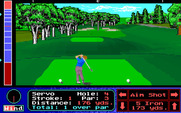 Jack Nicklaus' Unlimited Golf & Course Design for IBM PC/Compatibles - A shot on a par 3 hole.