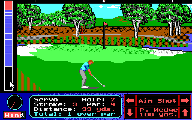 Jack Nicklaus' Unlimited Golf & Course Design IBM PC/Compatibles Screenshot: Near the green...
