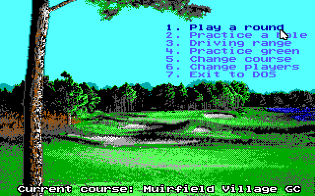 Jack Nicklaus' Unlimited Golf & Course Design IBM PC/Compatibles Screenshot: The main menu.