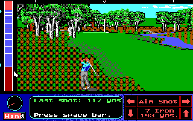 Jack Nicklaus' Unlimited Golf & Course Design IBM PC/Compatibles Screenshot: Last shot was 117 yards...
