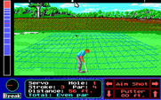 Jack Nicklaus' Unlimited Golf & Course Design for IBM PC/Compatibles - A grid displays when putting.