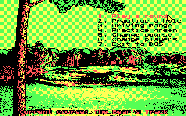 Jack Nicklaus' Unlimited Golf & Course Design IBM PC/Compatibles Screenshot: The main menu.