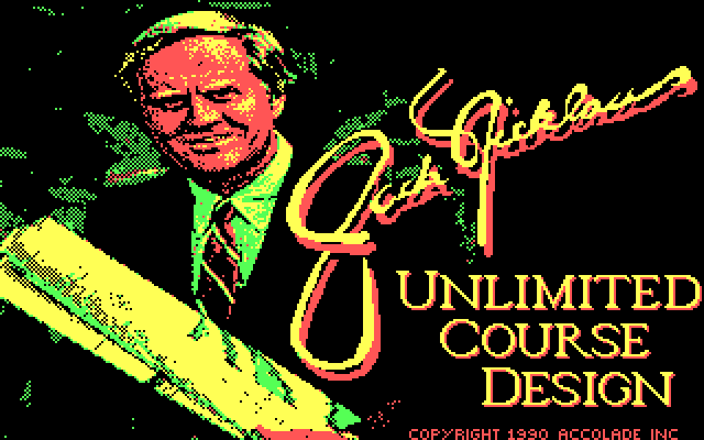 Jack Nicklaus' Unlimited Golf & Course Design IBM PC/Compatibles Screenshot: Course design title screen.