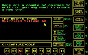 Jack Nicklaus' Unlimited Golf & Course Design for IBM PC/Compatibles - Course designer main menu.