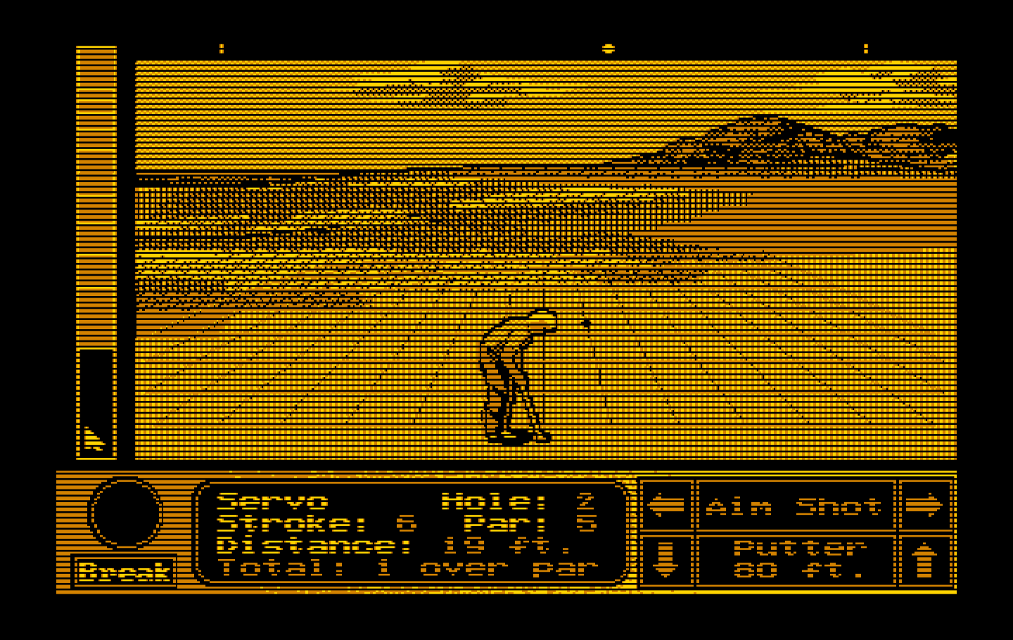 Jack Nicklaus' Unlimited Golf & Course Design IBM PC/Compatibles Screenshot: When putting a grid is displayed.
