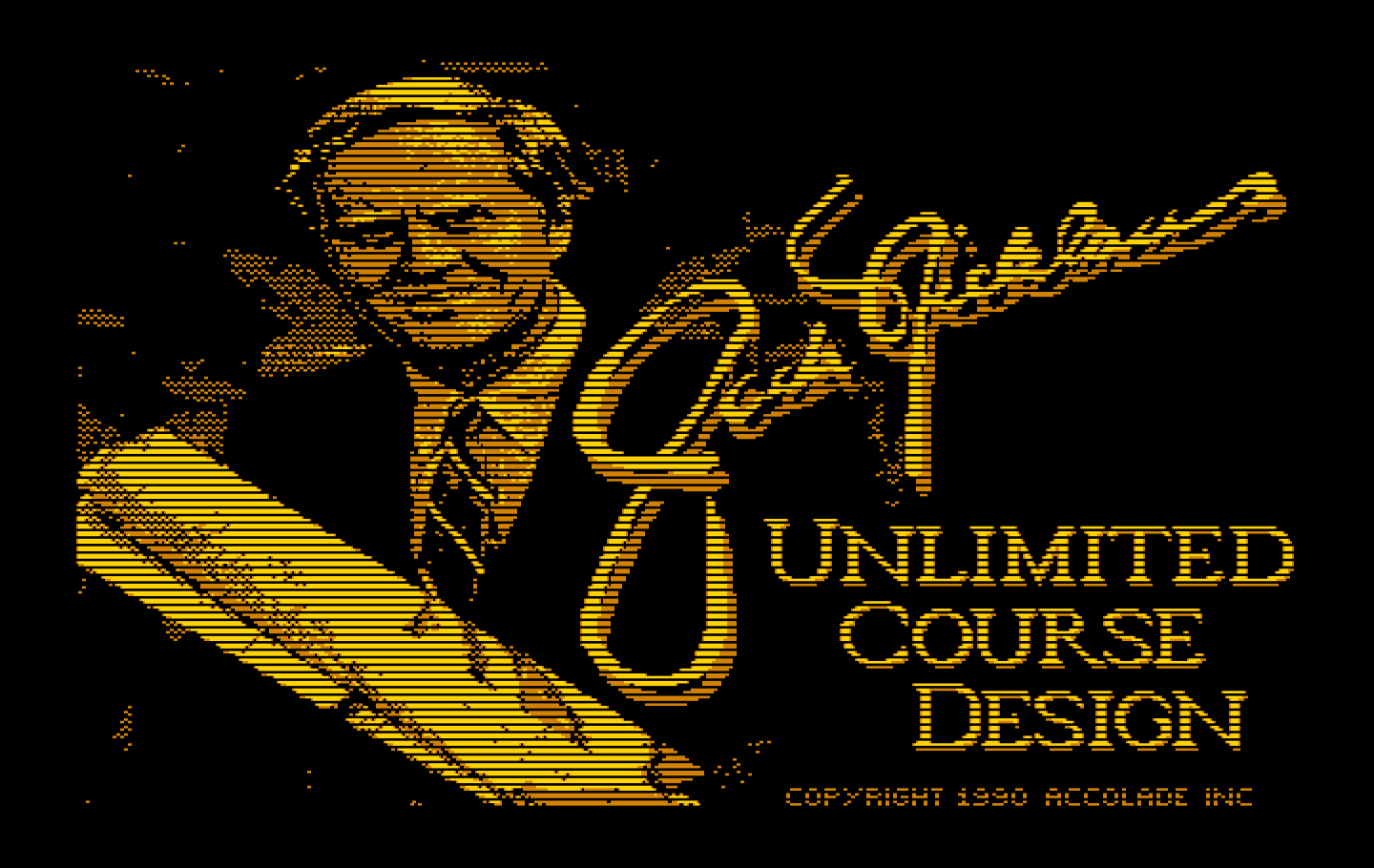 Jack Nicklaus' Unlimited Golf & Course Design IBM PC/Compatibles Screenshot: Course design title screen.