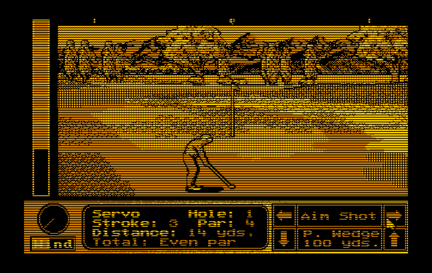 Jack Nicklaus' Unlimited Golf & Course Design IBM PC/Compatibles Screenshot: A short chip to the green.