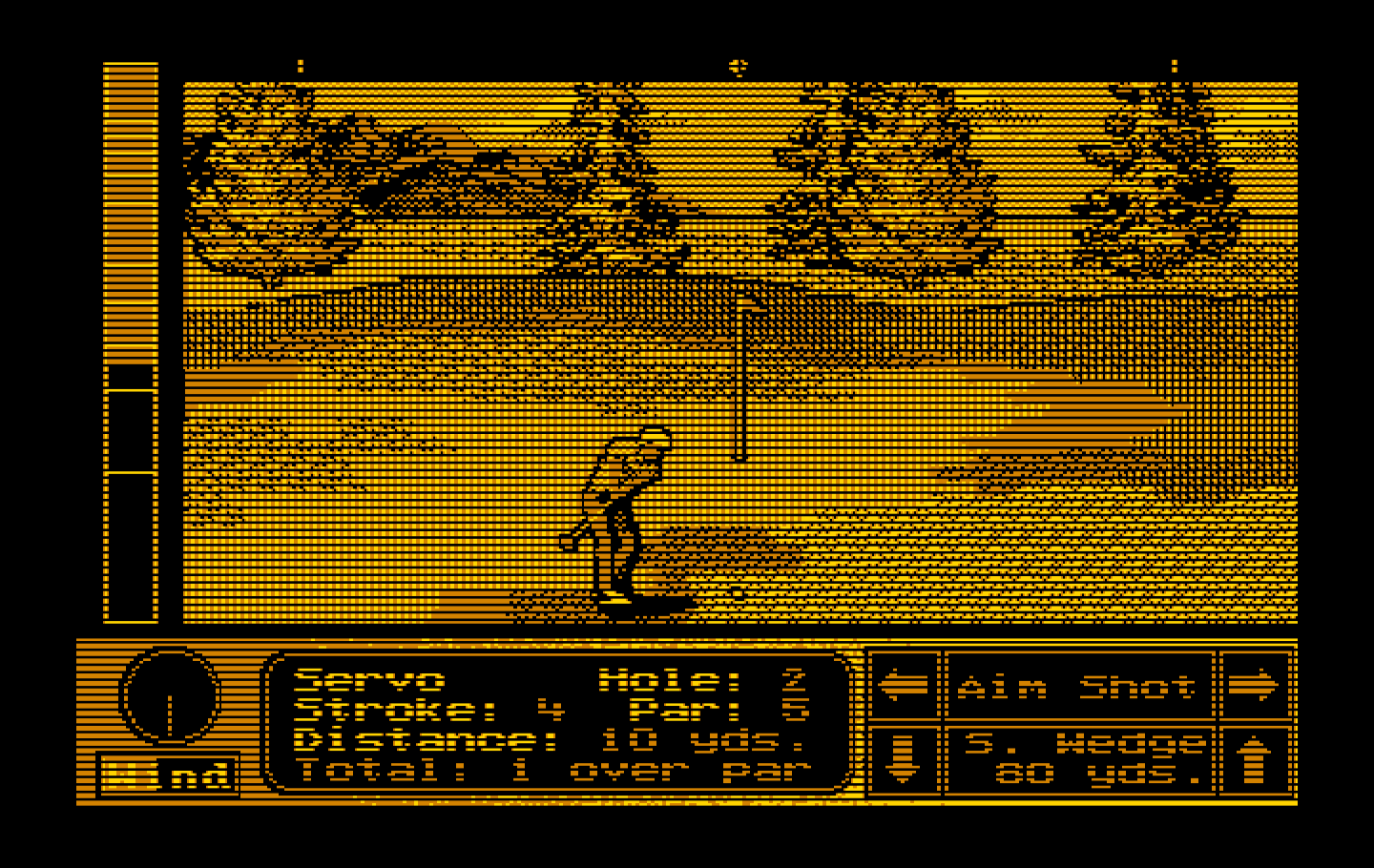 Jack Nicklaus' Unlimited Golf & Course Design IBM PC/Compatibles Screenshot: Chipping to the green.
