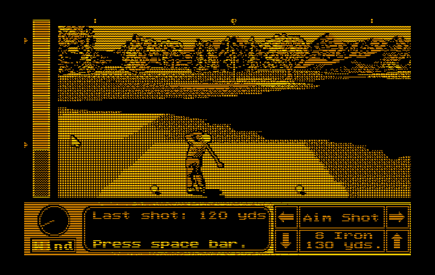 Jack Nicklaus' Unlimited Golf & Course Design IBM PC/Compatibles Screenshot: Last shot was 120 yards...