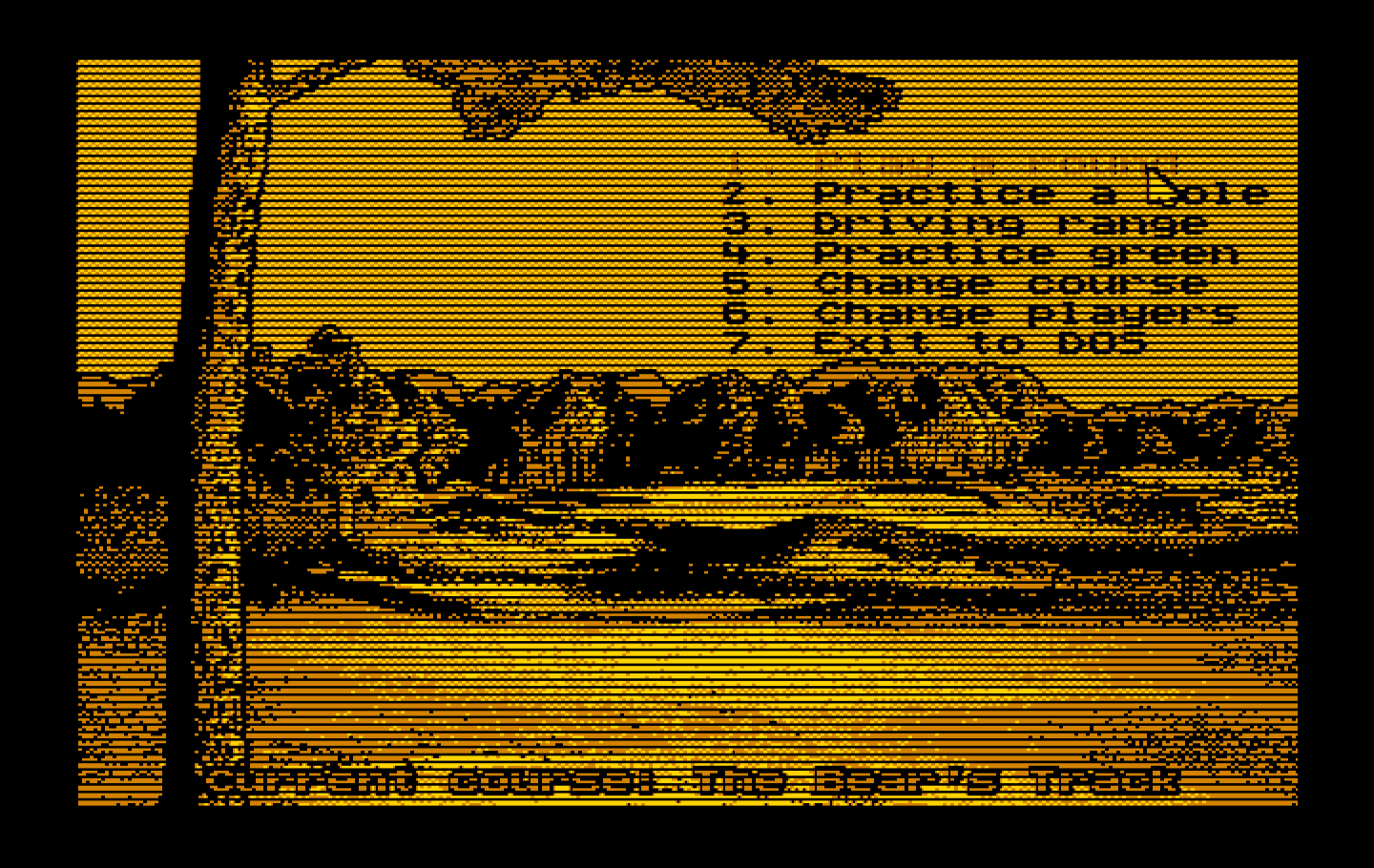 Jack Nicklaus' Unlimited Golf & Course Design IBM PC/Compatibles Screenshot: The main menu.