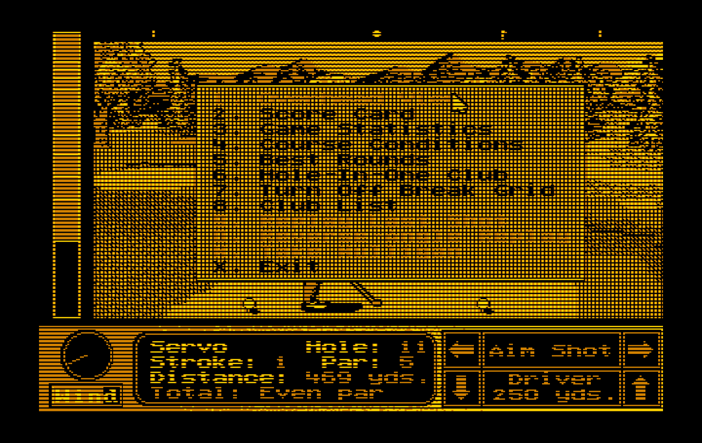 Jack Nicklaus' Unlimited Golf & Course Design IBM PC/Compatibles Screenshot: The in game menu.
