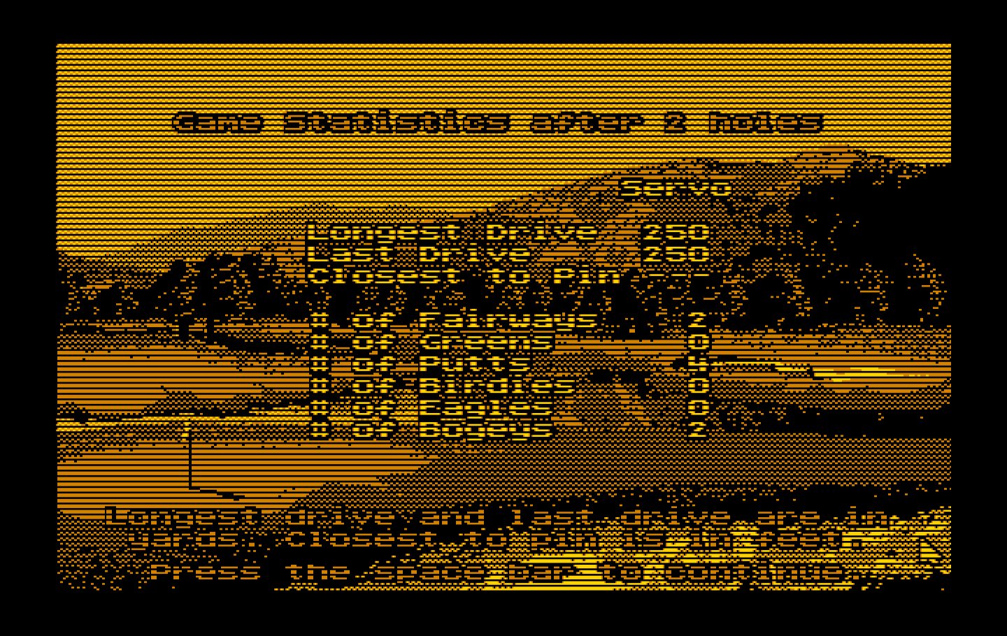 Jack Nicklaus' Unlimited Golf & Course Design IBM PC/Compatibles Screenshot: Statistics so far...