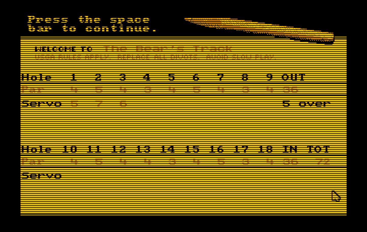 Jack Nicklaus' Unlimited Golf & Course Design IBM PC/Compatibles Screenshot: The scorecard.