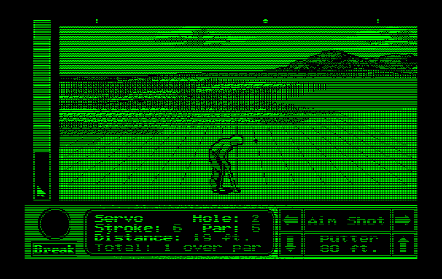 Jack Nicklaus' Unlimited Golf & Course Design IBM PC/Compatibles Screenshot: When putting a grid is displayed.