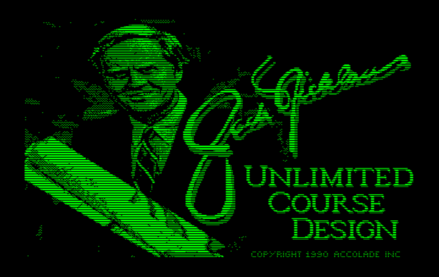 Jack Nicklaus' Unlimited Golf & Course Design IBM PC/Compatibles Screenshot: Course design title screen.