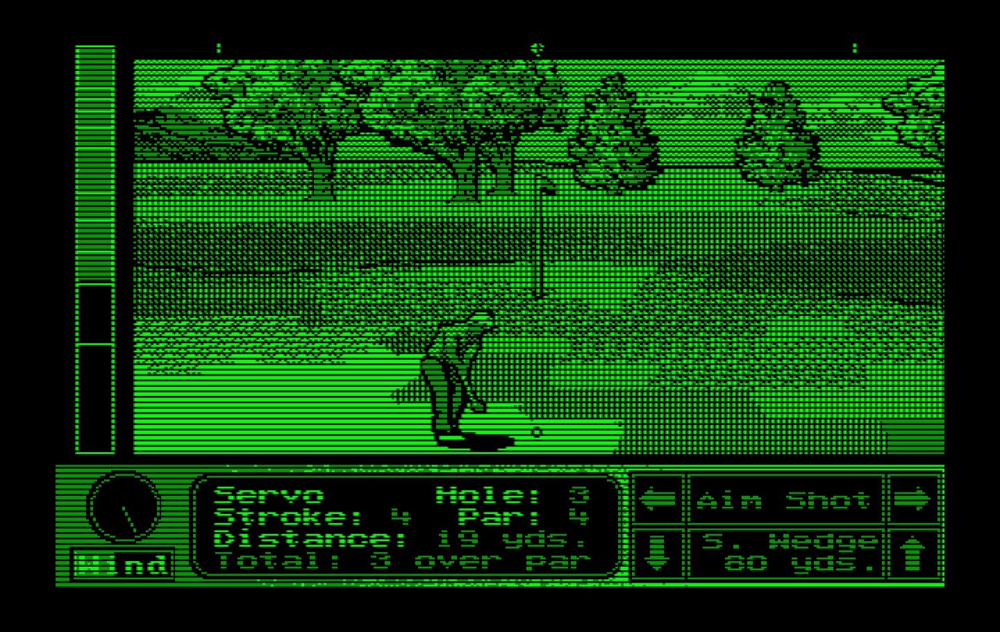 Jack Nicklaus' Unlimited Golf & Course Design IBM PC/Compatibles Screenshot: Hitting out of the sand.