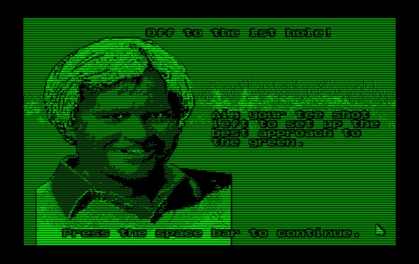 Jack Nicklaus' Unlimited Golf & Course Design IBM PC/Compatibles Screenshot: Off to the first hole!