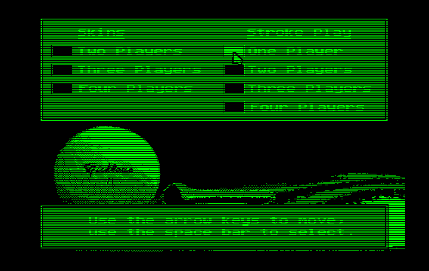 Jack Nicklaus' Unlimited Golf & Course Design IBM PC/Compatibles Screenshot: Starting a new game; how many players?