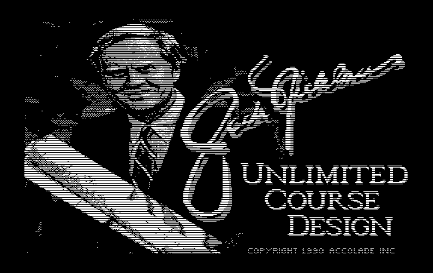 Jack Nicklaus' Unlimited Golf & Course Design IBM PC/Compatibles Screenshot: Course design title screen.