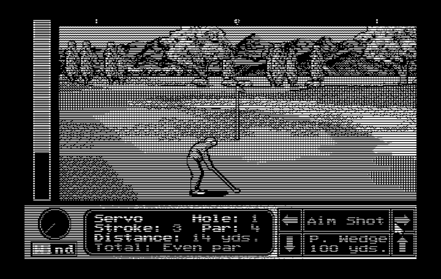 Jack Nicklaus' Unlimited Golf & Course Design IBM PC/Compatibles Screenshot: A short chip to the green.