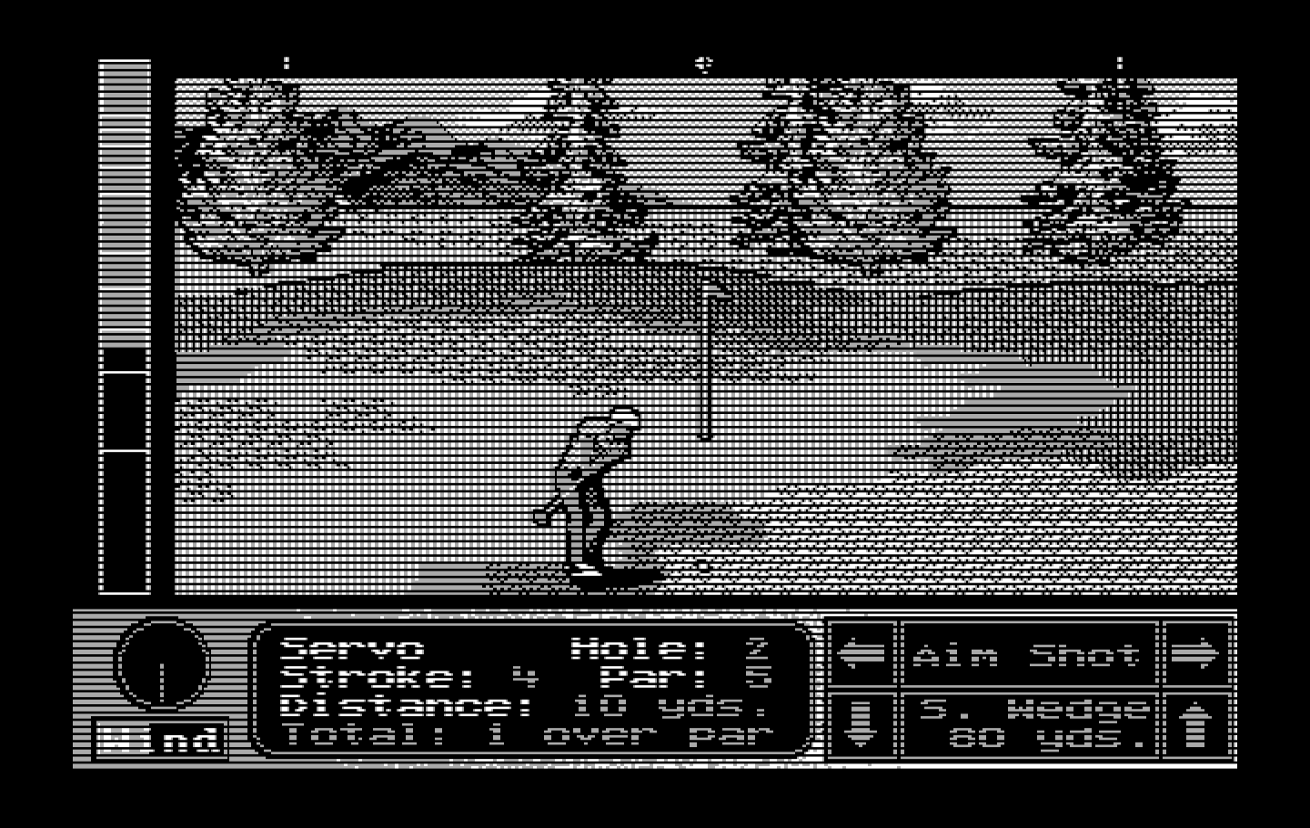 Jack Nicklaus' Unlimited Golf & Course Design IBM PC/Compatibles Screenshot: Chipping to the green.