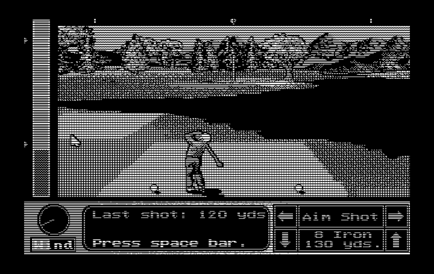 Jack Nicklaus' Unlimited Golf & Course Design IBM PC/Compatibles Screenshot: Last shot was 120 yards...