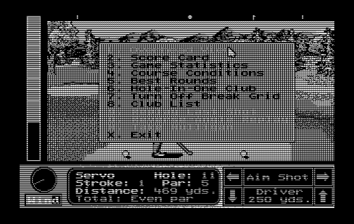 Jack Nicklaus' Unlimited Golf & Course Design IBM PC/Compatibles Screenshot: The in game menu.
