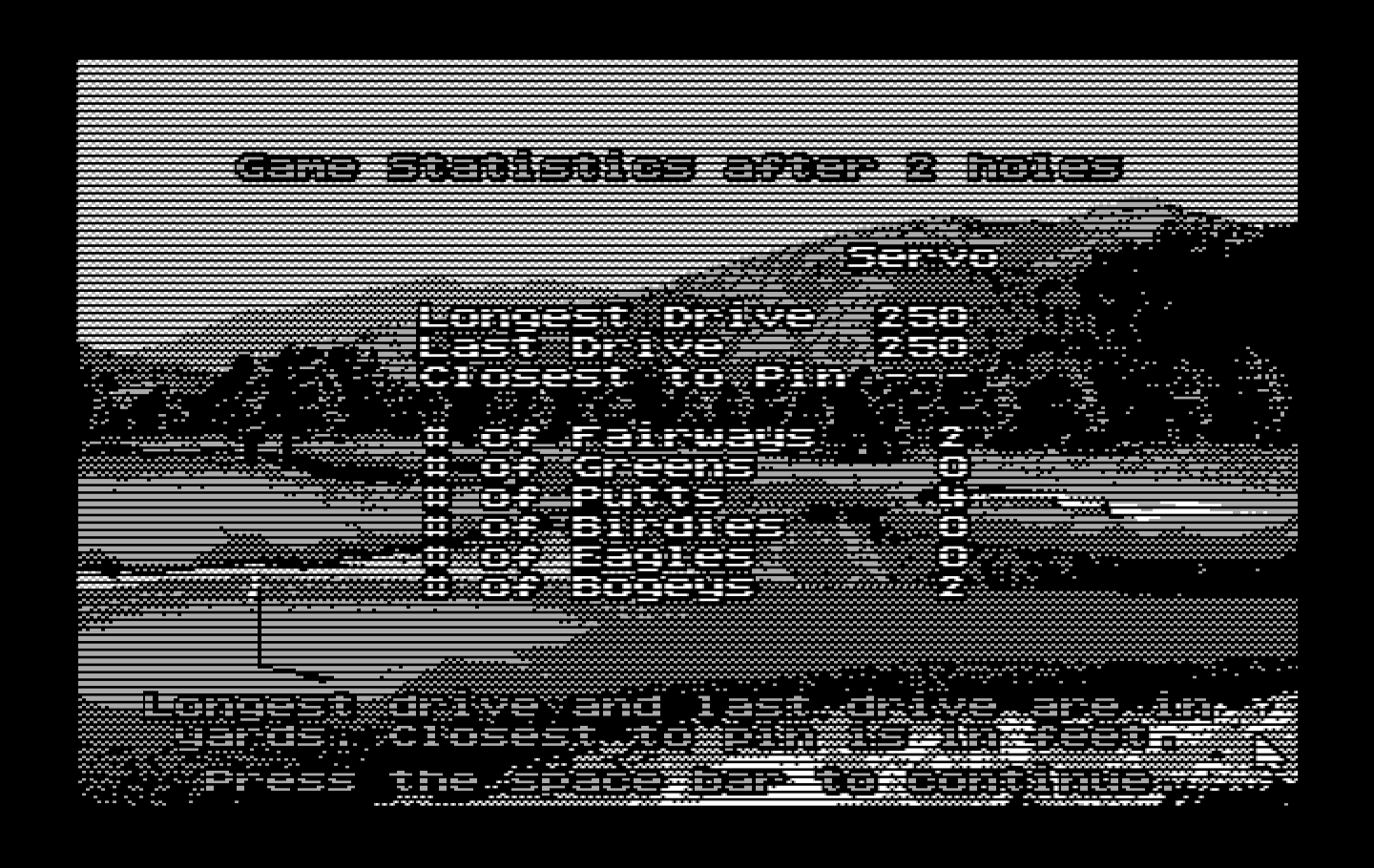 Jack Nicklaus' Unlimited Golf & Course Design IBM PC/Compatibles Screenshot: Statistics so far...