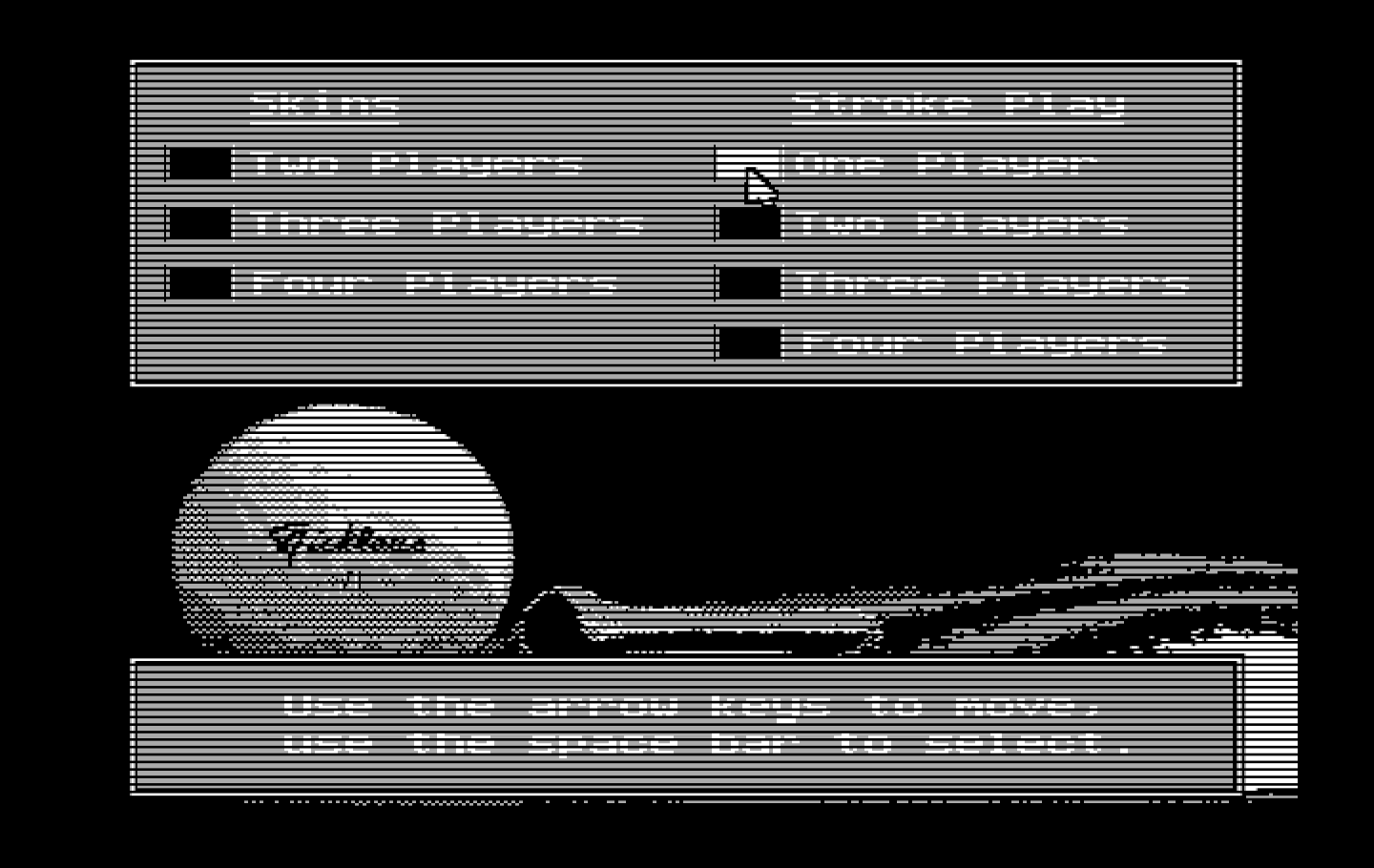 Jack Nicklaus' Unlimited Golf & Course Design IBM PC/Compatibles Screenshot: Starting a new game; how many players?